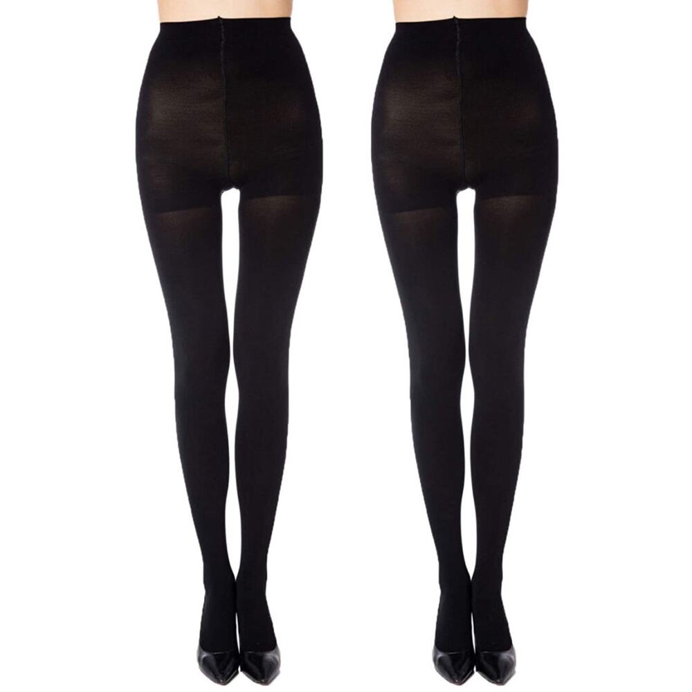 MANZI THIGHTS Run Resistant Control Top Color Black I’m The Tights Pack Of 2